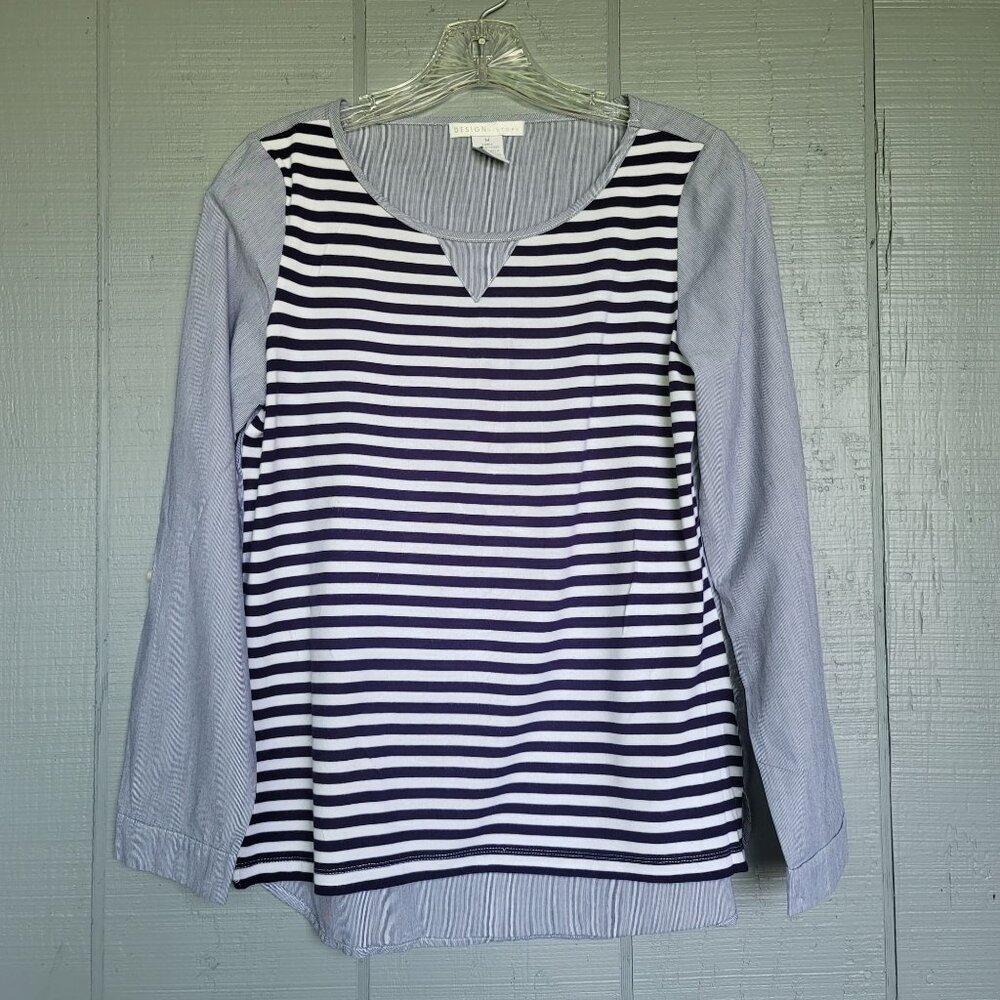Design History Striped Long Sleeve Top. Size M